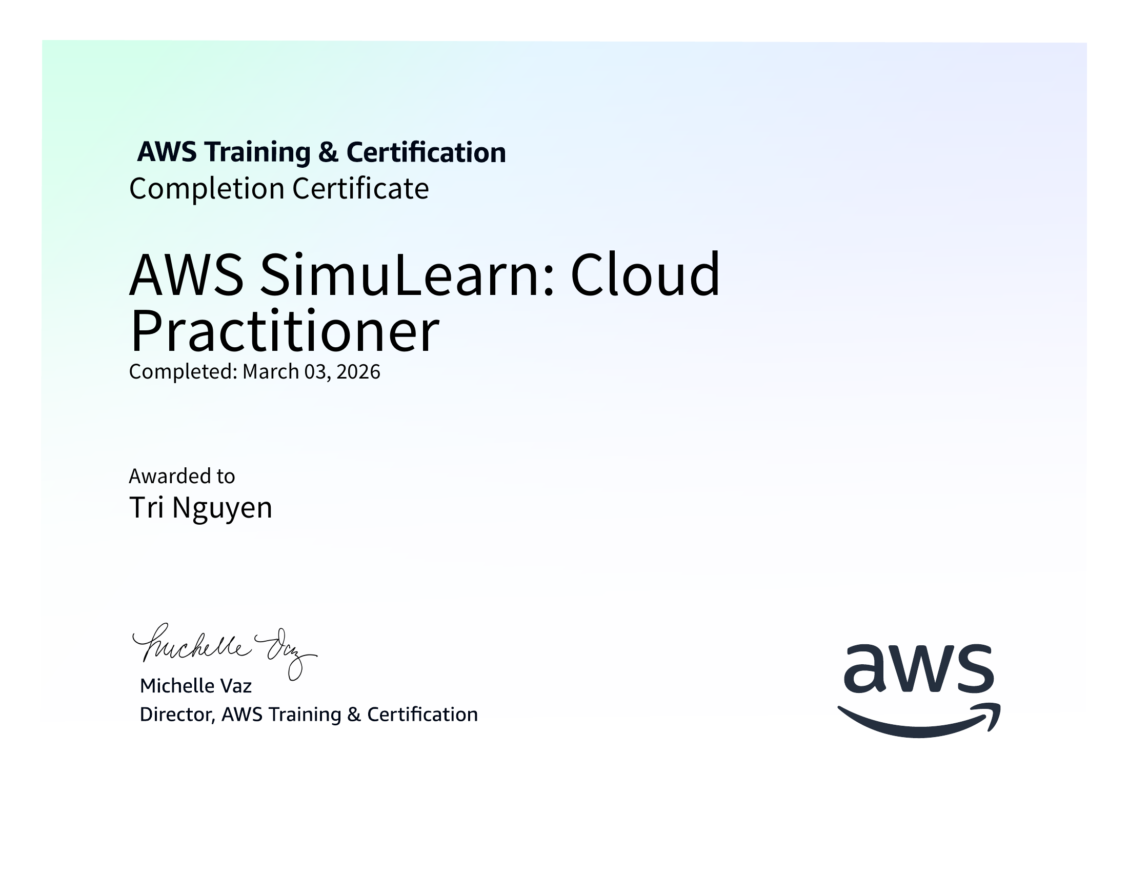 AWS SimuLearn: Cloud Practitioner