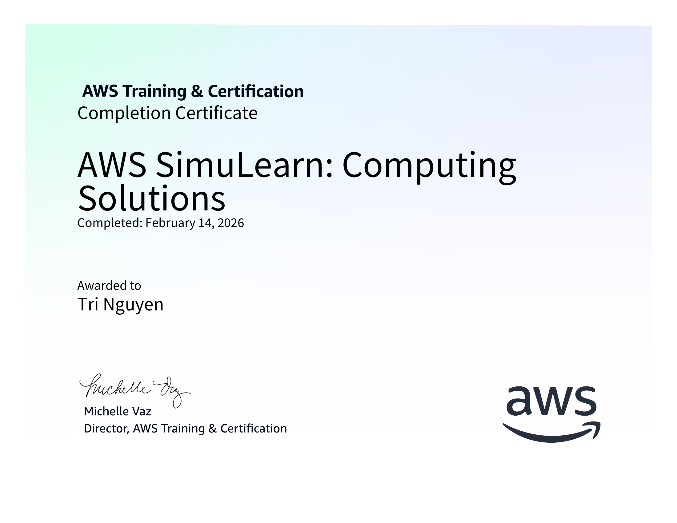 AWS SimuLearn: Computing Solutions