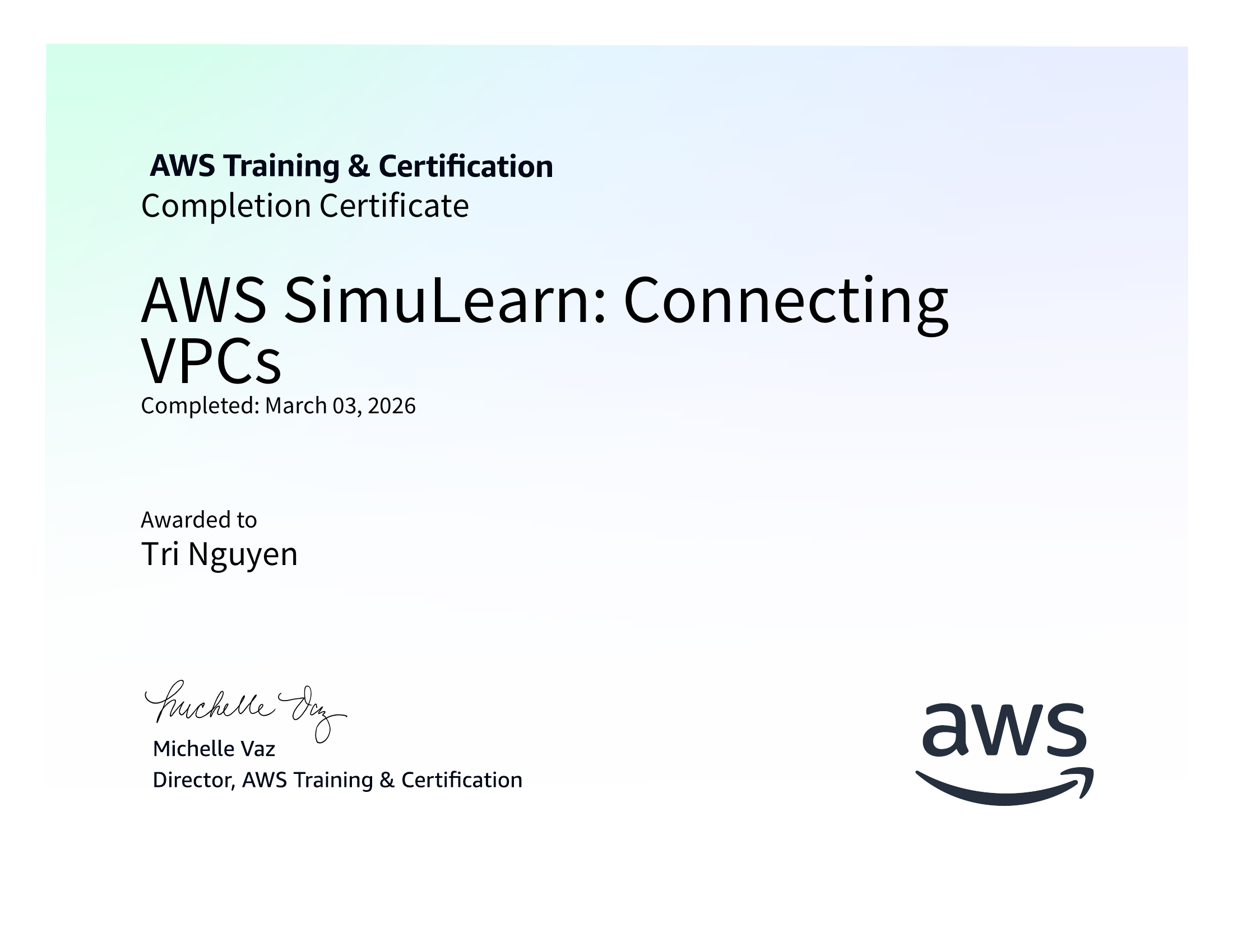 AWS SimuLearn: Connecting VPCs