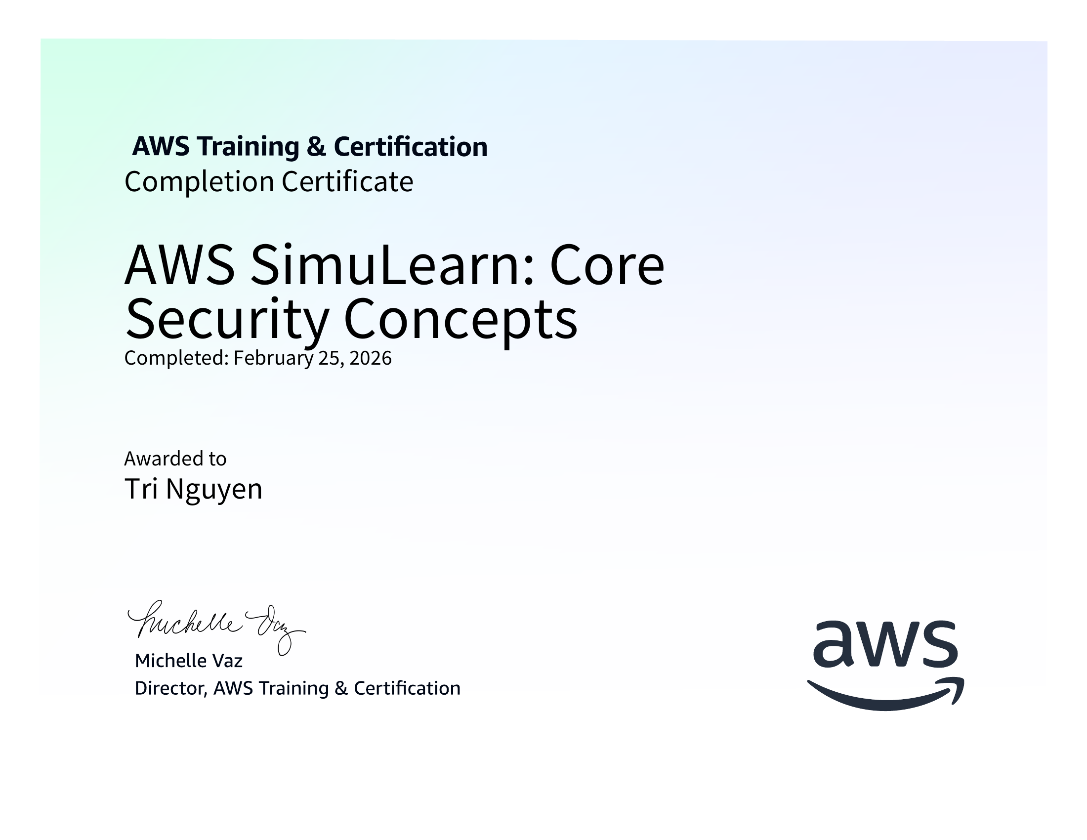 AWS SimuLearn: Core Security Concepts