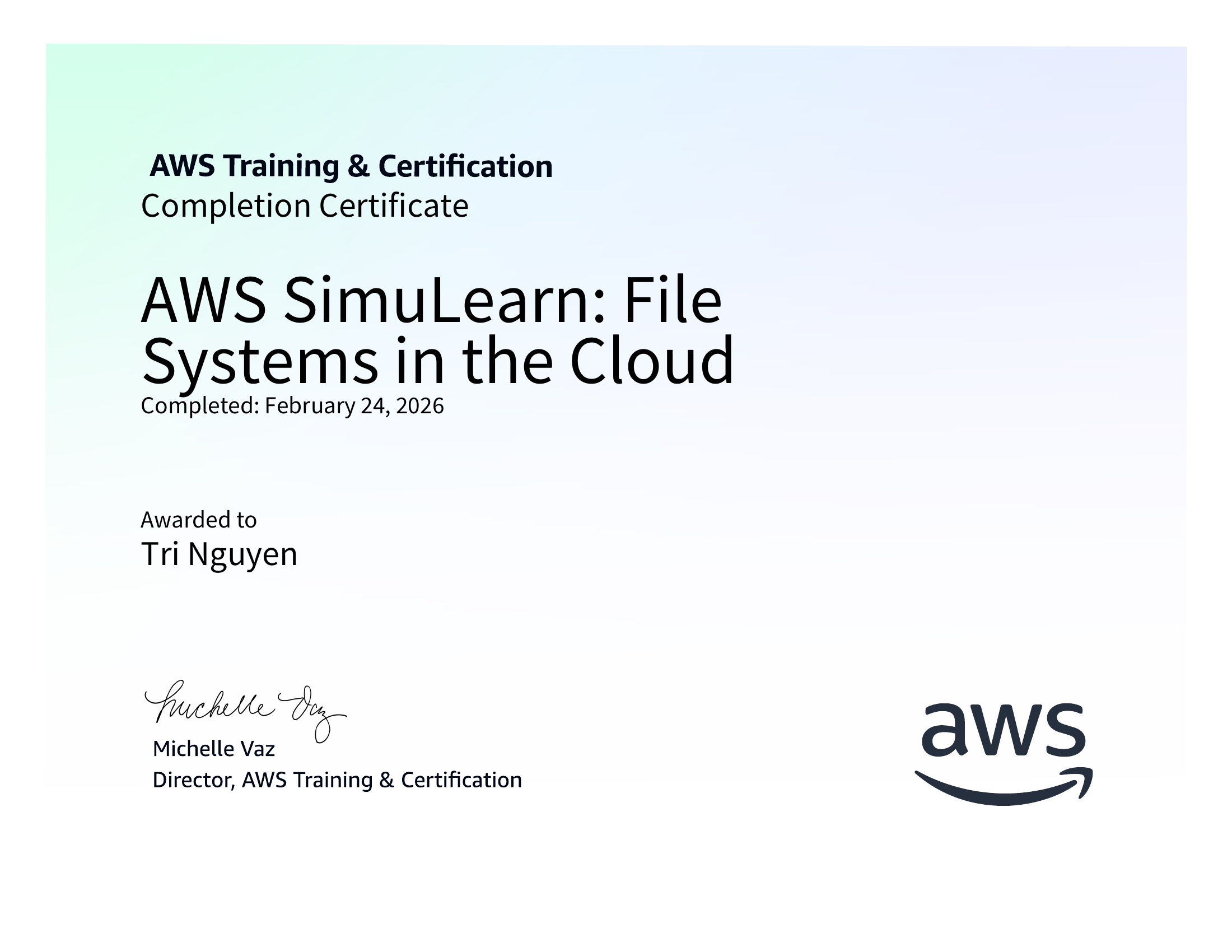 AWS SimuLearn: File Systems in the Cloud