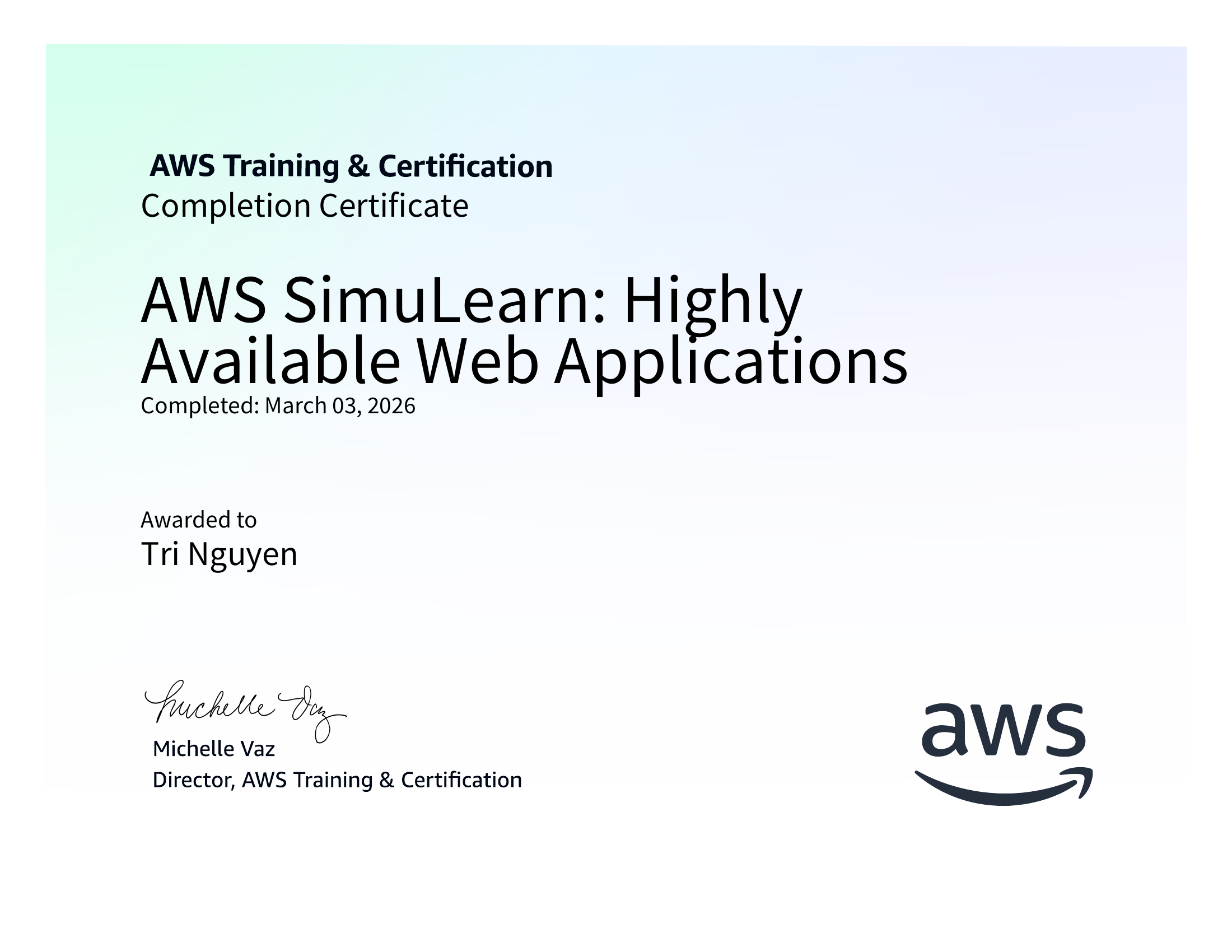 AWS SimuLearn: Highly Available Web Applications